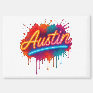 Aimant Austin Neon Street Art & Poster Design