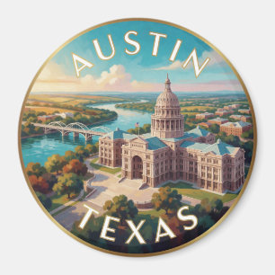 Aimant Austin Texas Capitole Skyline Voyage Artistique