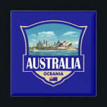 Aimant Australia Illustration Retro Badge<br><div class="desc">Australia vector artwork design. Australia,  a vast and diverse destination,  offers everything from iconic landmarks like the Sydney Opera House and Great Barrier Reef to breathtaking national parks and stunning coastlines.</div>