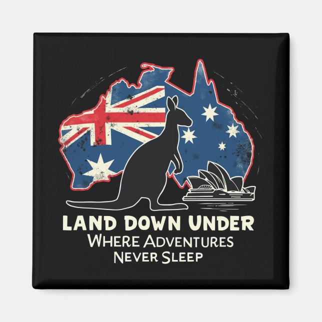 Aimant Australie Kangaroo Aussies atterrir sous les (Devant)