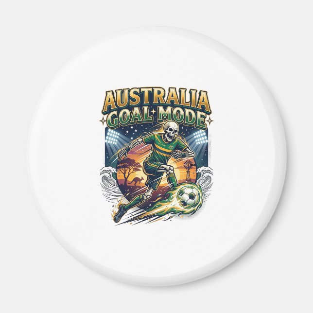Aimant Australie Mode Objectif Squelette Batteur Nations  (Devant)
