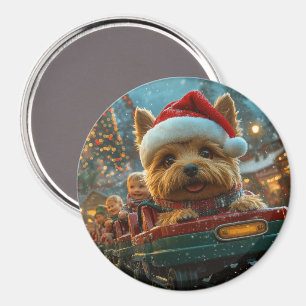 Aimant Australie Terrier Dog Roller Dessous de verre Noël