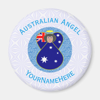 Aimant Australien Angel Bleu Blanc Personnalisé