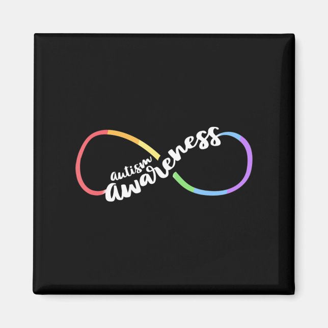 Aimant Autism Awareness Autistic Acceptance Rainbow Infin (Devant)