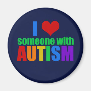 Aimant Autism Love Rainbow Family Support Coloré Cute