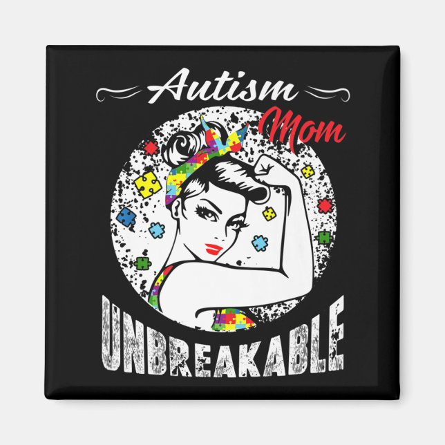 Aimant Autism Maman Sensibilisations sur l'autisme indest (Devant)