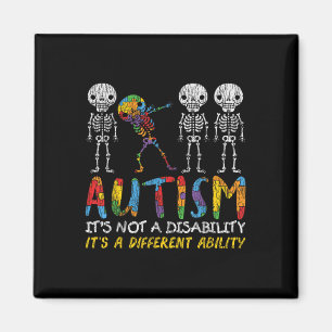 Aimant Autisme Awerty - Skeleton Dabbing Autistic Kids A