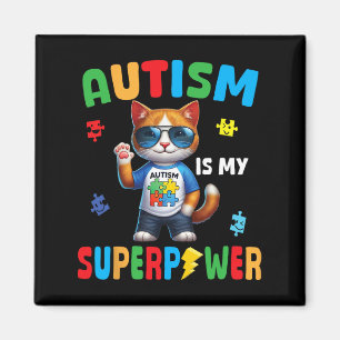 Aimant Autisme Chat Est Ma Superpuissance Accepter Soutie
