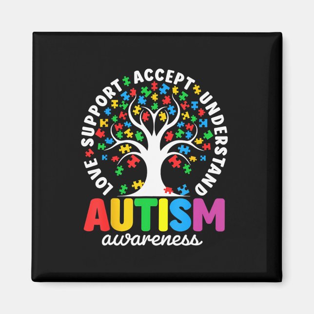 Aimant Autisme Chemise Aimer Accepter Soutenir Autisme Au (Devant)