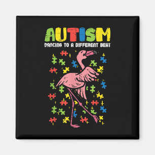 Aimant Autisme Danser Différents Flamant rose Beat mignon