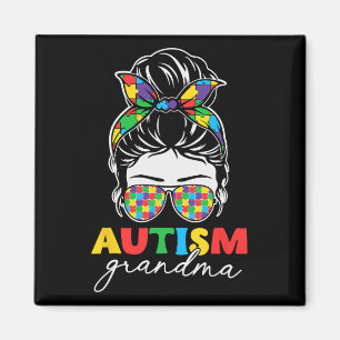 Aimant Autisme Grandma Messy Bun Byndana Sensibilisation