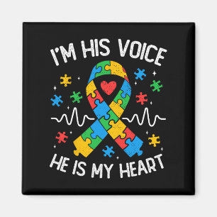 Aimant Autisme Maman Je suis sa voix Il est mon coeur Aut