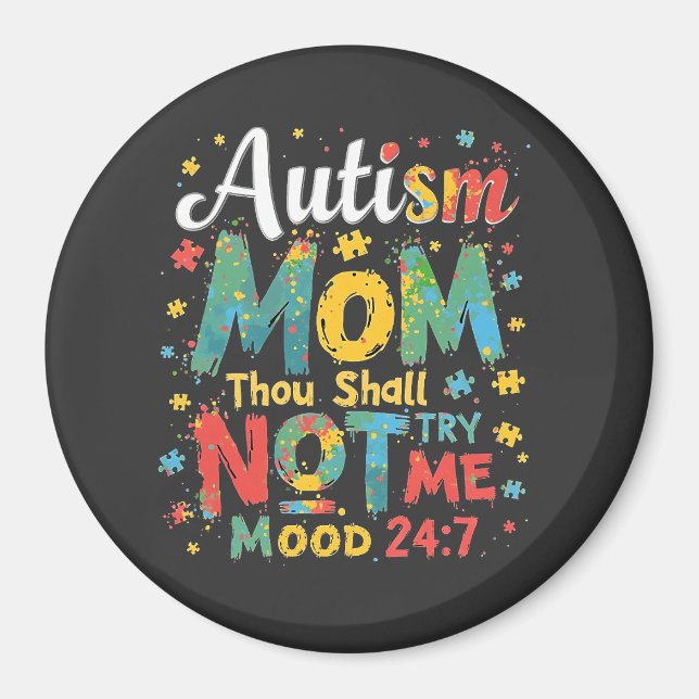 Aimant Autisme Maman Tu Ne Me Tenteras Pas (Devant)