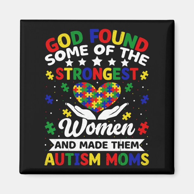 Aimant Autisme Moms les femmes les plus fortes Puzzle Coe (Devant)