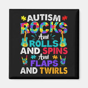 Aimant Autisme Rocks Et Rouleaux Et Sensibilisation sur l