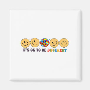 Aimant Autisme Smile Face C'est OK d'être différent drôle