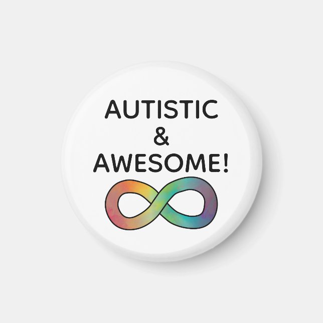 Aimant Autiste & Awesome ! Acceptation de la neurodiversi (Devant)