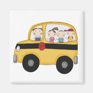 Aimant Autobus scolaire avec le T-shirts et les cadeaux
