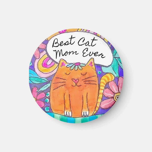 Aimant Autocollant de cadeau pour chat pour la meilleure  (Devant)