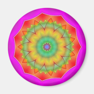 Aimant Autocollant de coeur de mandala de kaléidoscope