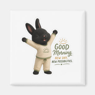 Aimant Autocollant de lapin Rex noir mignon pour étiremen