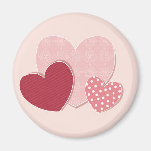 Aimant Autocollant de papier de coeurs roses