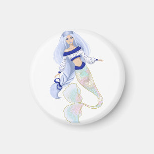 Aimant autocollant de sirène de la jeune fille des neiges