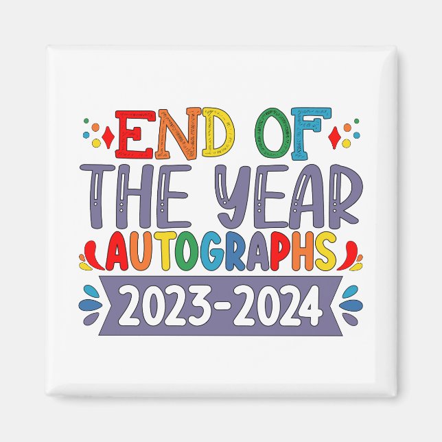 Aimant Autographes de fin d'année 2024 Dernier jour d'éco (Devant)