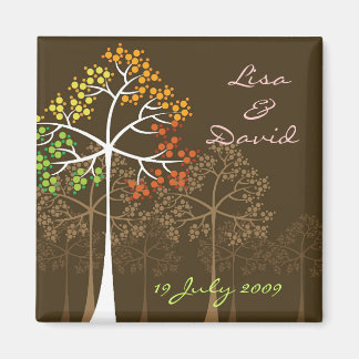 Aimant Automne Automne Arbres Bois Mariage Bois Enregistr
