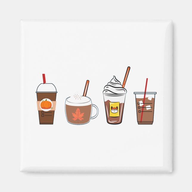 Aimant automne café citrouille épice automne (Devant)