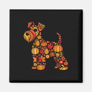 Aimant Automne Citrouille Automne Schnauzer Thanksgivi
