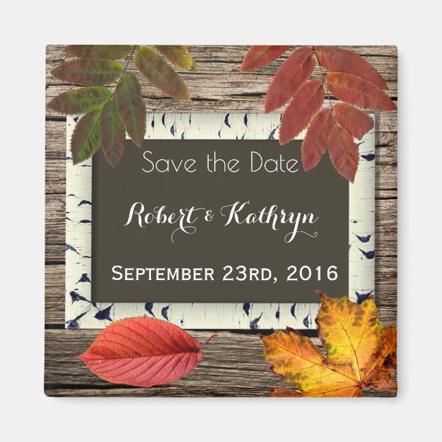 Aimant Automne "Enregistrer la date" Mariage (Devant)