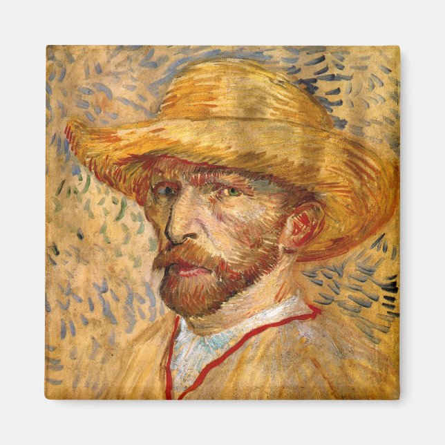 Aimant Autoportrait avec Casquette de paille, Vincent Van (Devant)