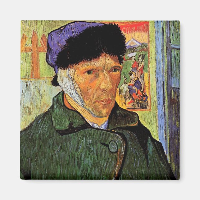 Aimant Autoportrait avec oreille en bande par van Gogh (Devant)