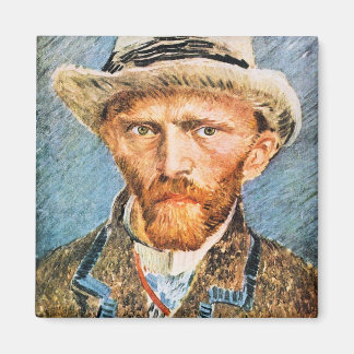 Aimant Autoportrait avec un casquette gris par van Gogh