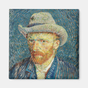 Aimant Autoportrait de Vincent Van Gogh avec chapeau de f