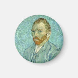 Aimant Autoportrait de Vincent Van Gogh sur fond bleu