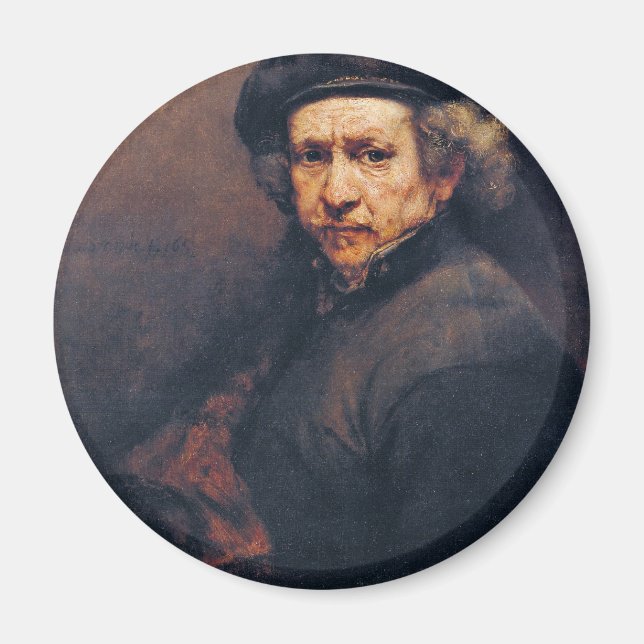 Aimant Autoportrait, Par Rembrandt (Meilleure Qualité) (Devant)
