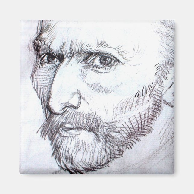 Aimant Autoportrait Van Gogh Dessin d'art (Devant)