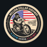Aimant Autoroute Moto Colorado millions de dollars<br><div class="desc">Autoroute à millions de dollars fait dans un emblème vintage,  de style en détresse. Il s'agit d'une célèbre voiture pittoresque située dans le Colorado,  à l'exception du San Juan Skyway.</div>