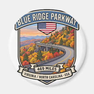 Aimant Autoroute panoramique des Appalaches Blue Ridge