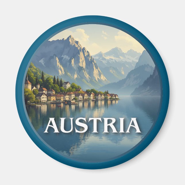 Aimant Autriche Hallstatt Union européenne (Devant)
