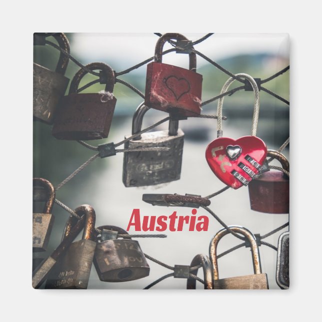 Aimant Autriche Love Locks Pont Salzbourg (Devant)