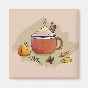 Aimant Autumn Leaves et Pumkin Coffee