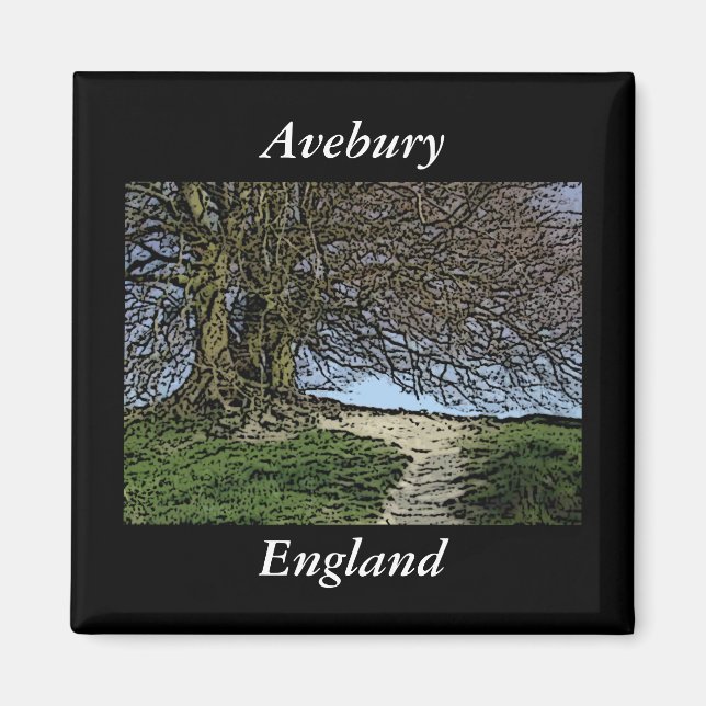 Aimant Avebury, Wiltshire, Angleterre. Arbre et chemin. (Devant)