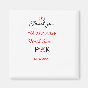 Aimant Avec amour ajouter le nom du couple lettre merci a