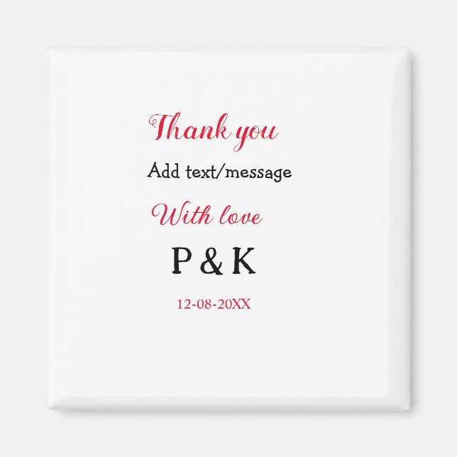 Aimant Avec amour ajoutez lettre nom de couple merci ajou (Devant)