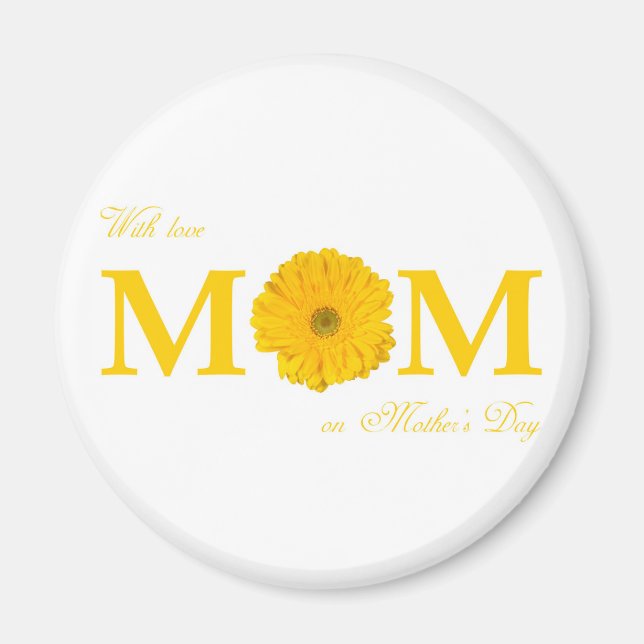 Aimant Avec Amour Maman en Fête des Mères Gerbera Daisy F (Devant)