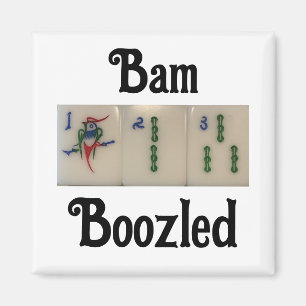 Aimant avec carreaux de bambou - mahjong - bambou