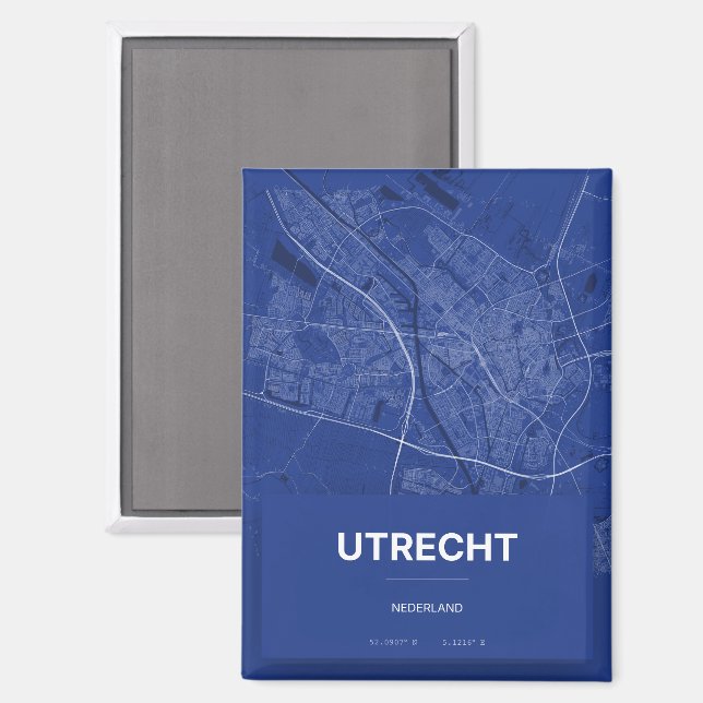 Aimant avec carte Utrecht (Recto/Verso)